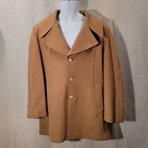 Vintage New Generation Grais Tan Wool Short Overcoat